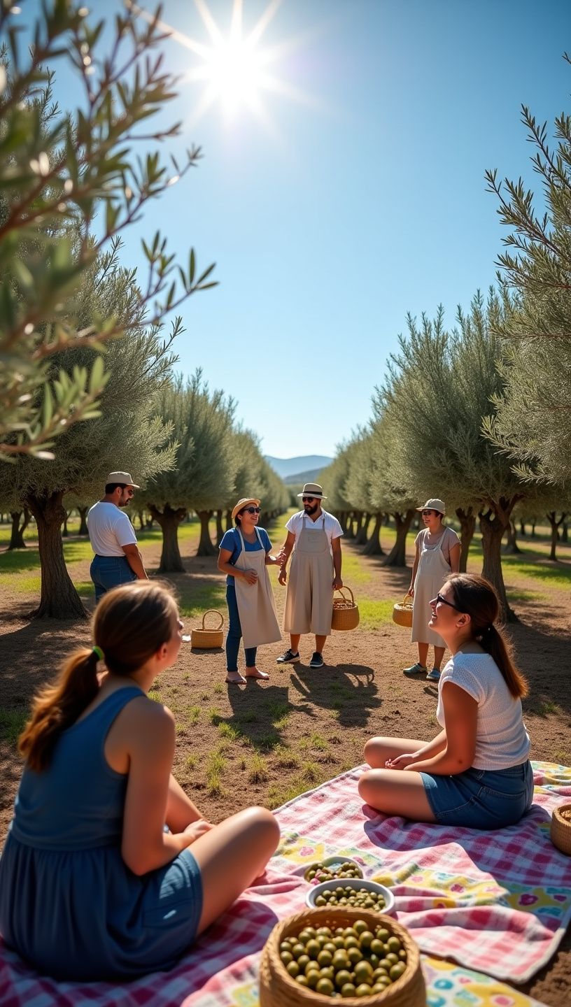 Αρχαίος ναός με φόντο μια ομάδα που κάνει γιόγκα στην πλατεία.