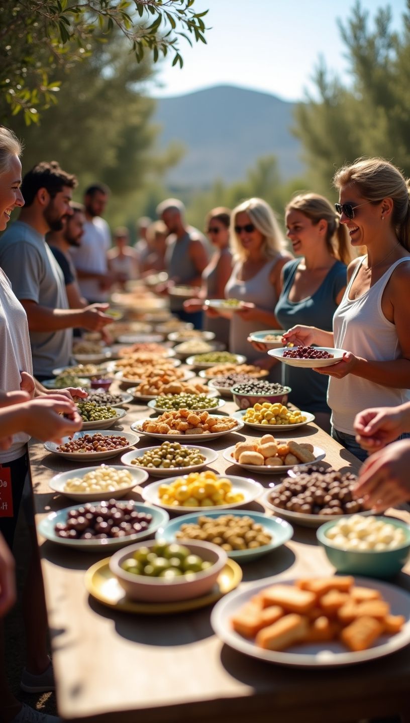Άνδρας που χαλαρώνει με θέα σε ελαιώνα