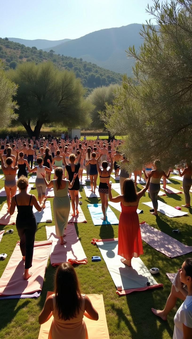 Γυναίκα που κάνει γιόγκα σε βεράντα με φυτά